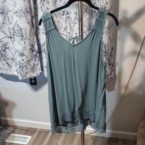NWOT- Maurices Blue Smocked Sleeveless Tank Top